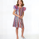 Alexa Sequin Striped Party Dress - Image