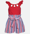 Red white and blue romper for tween girls patriotic outfit for girls