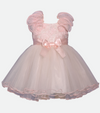 Pink baby girl party dress ballerina tutu dress with embroidery 