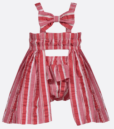 baby girls red striped dress set matching panty candy stripe ruffle