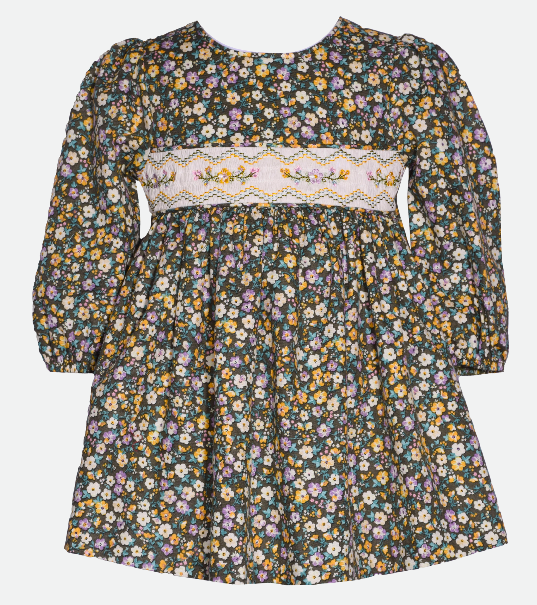 Allison Long Sleeve Smocked Floral Dress Bonnie Jean