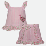 Flamingo Seersucker Short Set - Image 