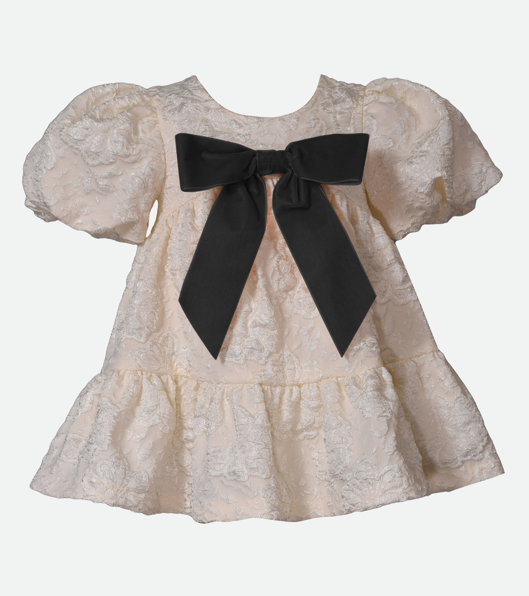 Baby girls ivory party dress with bow party dress for baby girl