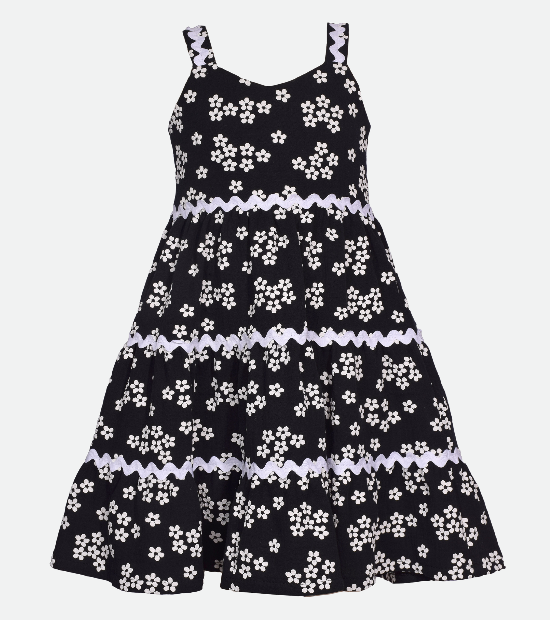 Black and White Floral Sundress for Girls
