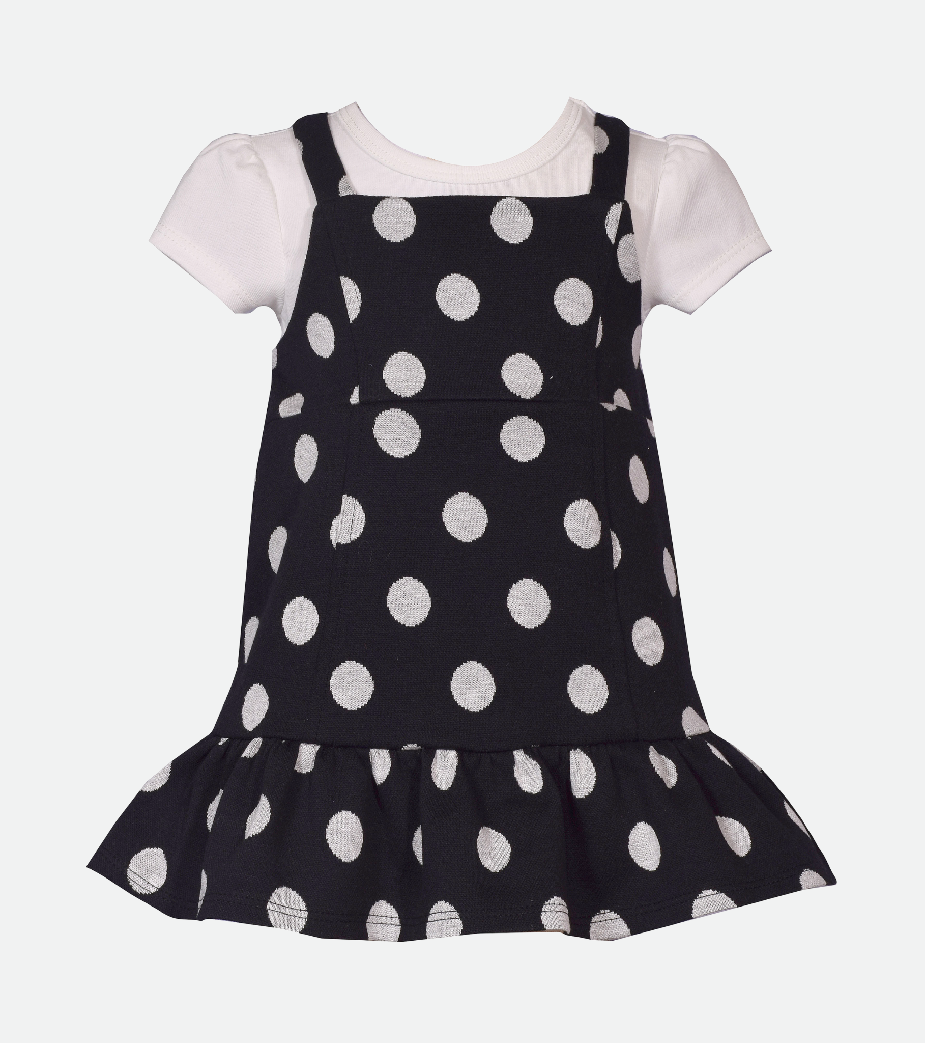 Black and White Polka Dot Jumper Dress for Baby Girl