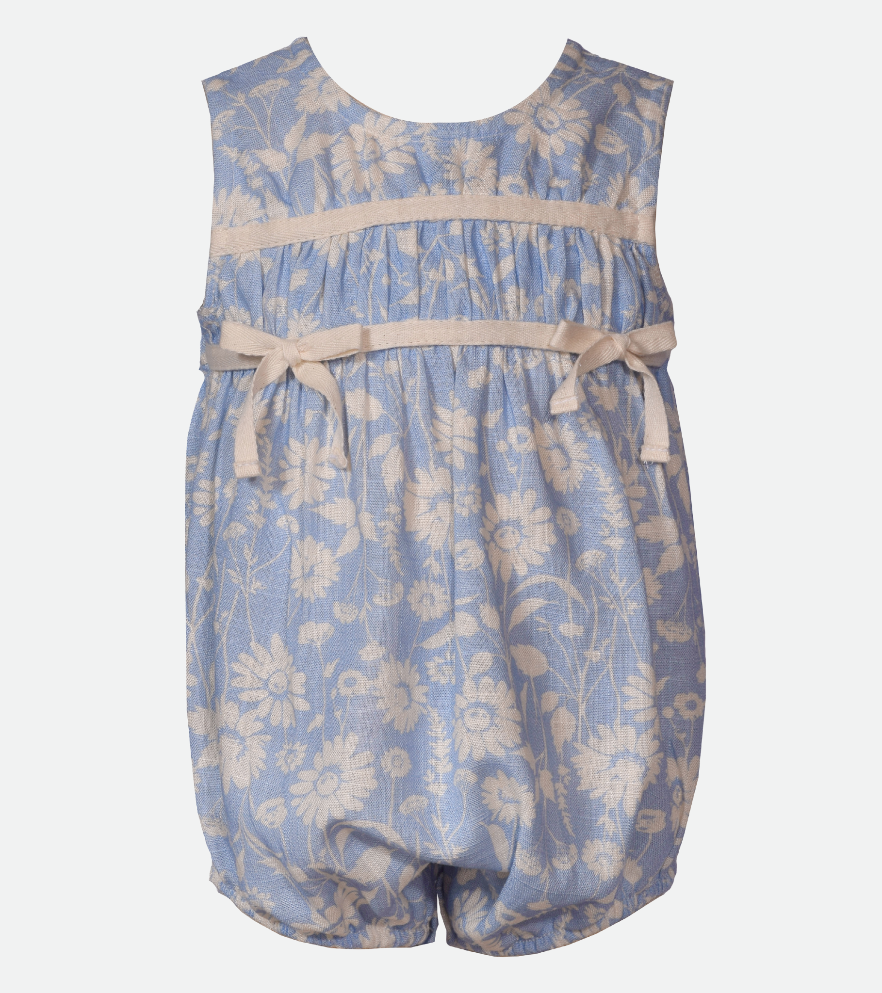 Blue Floral Bubble for Baby Girl