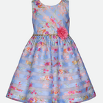 Lottie Floral Stripe Party Dress - Image 