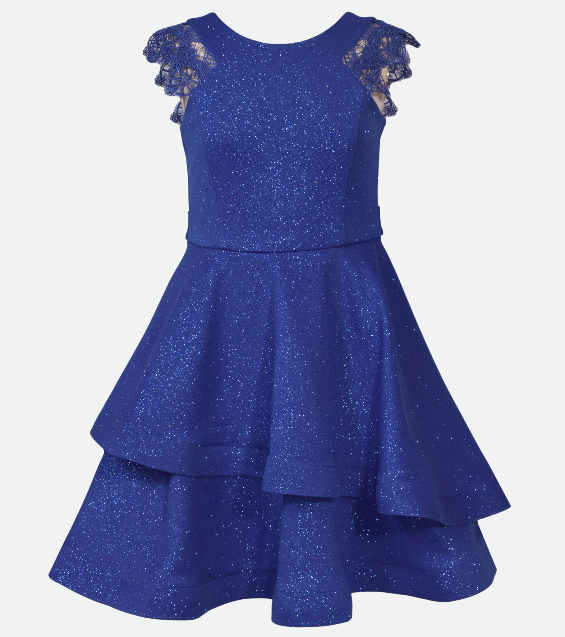 Blue sparkle holiday party dress for girls