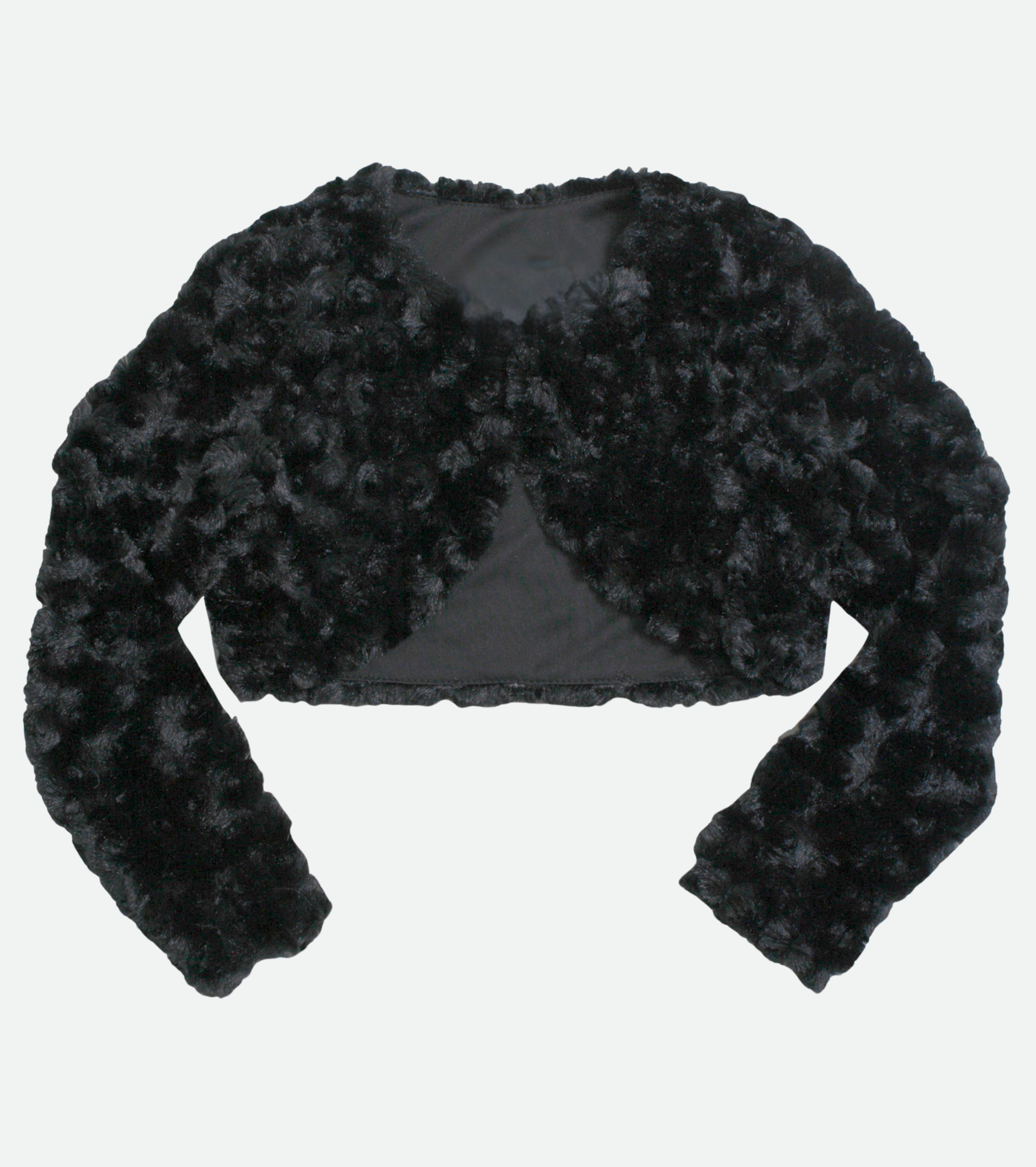 black Bonnie Jean faux fur jacket for girls 