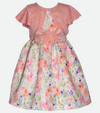 Easter Dresses for Girls with floral party dress and cardigan in peach