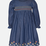 Nelle Embroidered Denim Dress - Image 