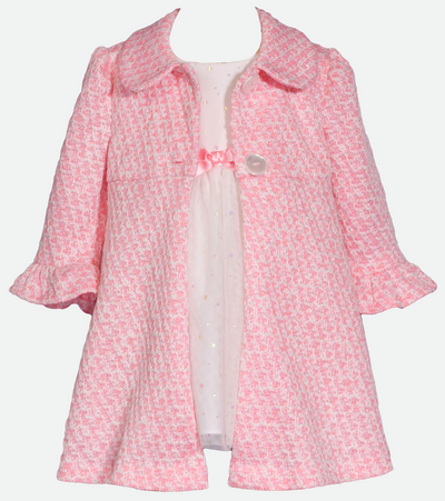 Easter Dresses for Girls with coat set pink
