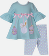 Easter outfits for little girls blue easter egg legging set