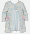 Baby Girl Easter Coat and Dress Outfit in Baby Blue Boucle and ballerina dress
