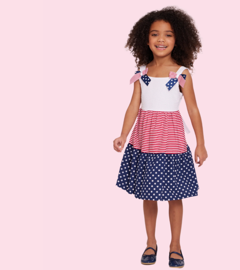 Betsy Americana Mixed Print Dress Bonnie Jean
