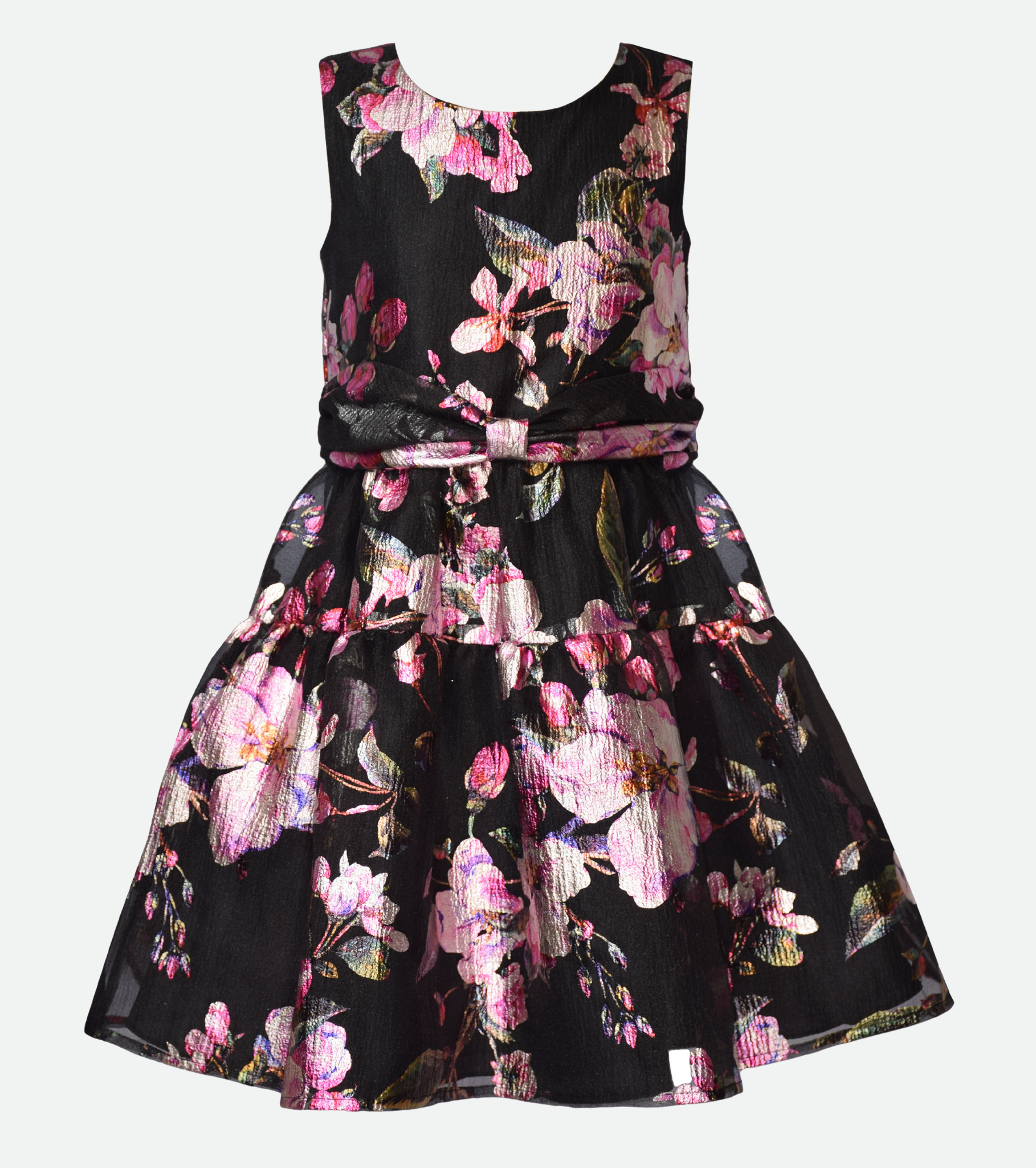 Black floral party dress for girls