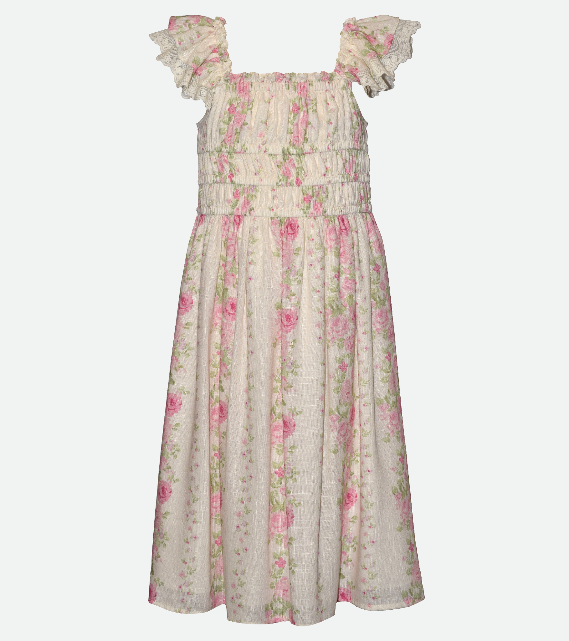 Rose Floral Maxi Dress for Girls