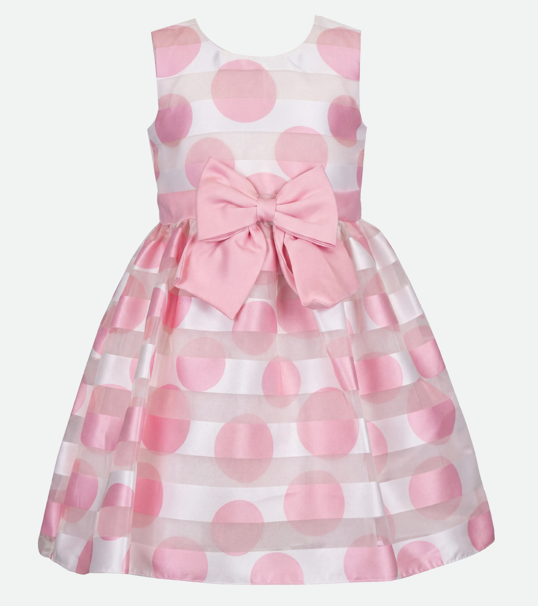 Pink Polka Dot Party Dress for Girls 