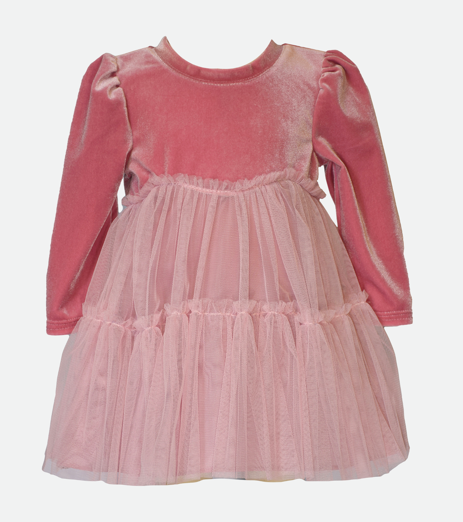 Baby Girls Velvet to Mesh Dress