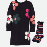 Flower Power Sweater Dress with Socks - Image 