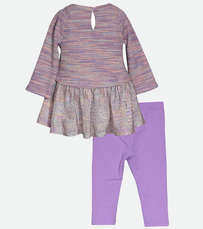 Girls outfit sets purple knit sweater and legging set for baby girl