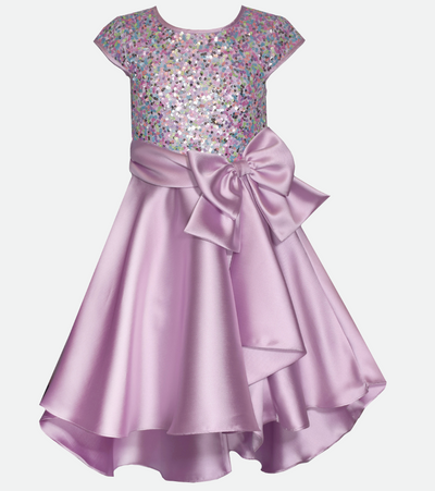 girls party dress in purple sequin
