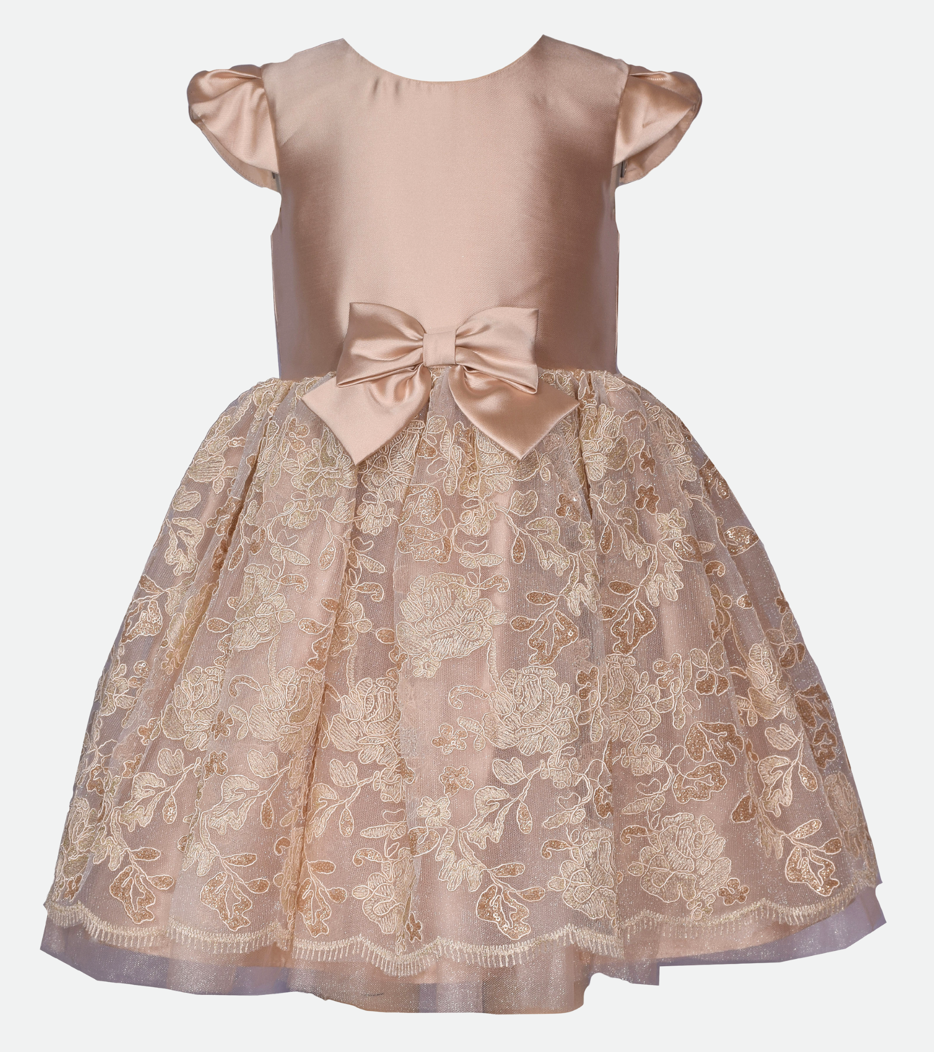 Party Dress for Baby Girls Gold Lace Dress