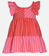 Pink striped sundress for little girls