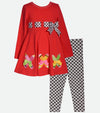 girls back to school outfit with pencil applique