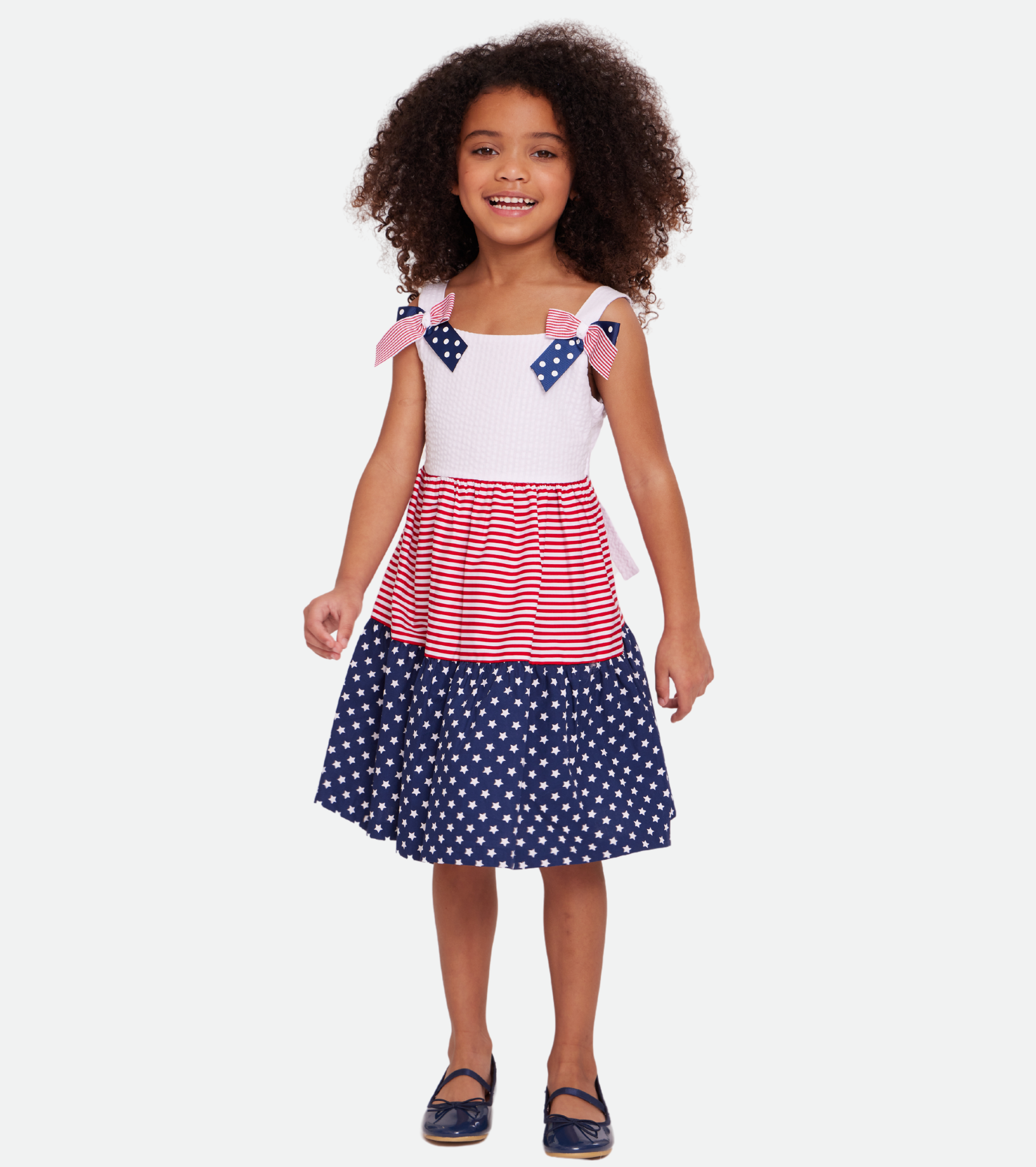 Betsy Americana Mixed Print Dress