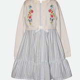 Meadow Seersucker Dress with Floral Cardigan - Image 