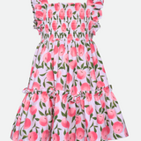 Georgia Smocked Peach Dress - Image 