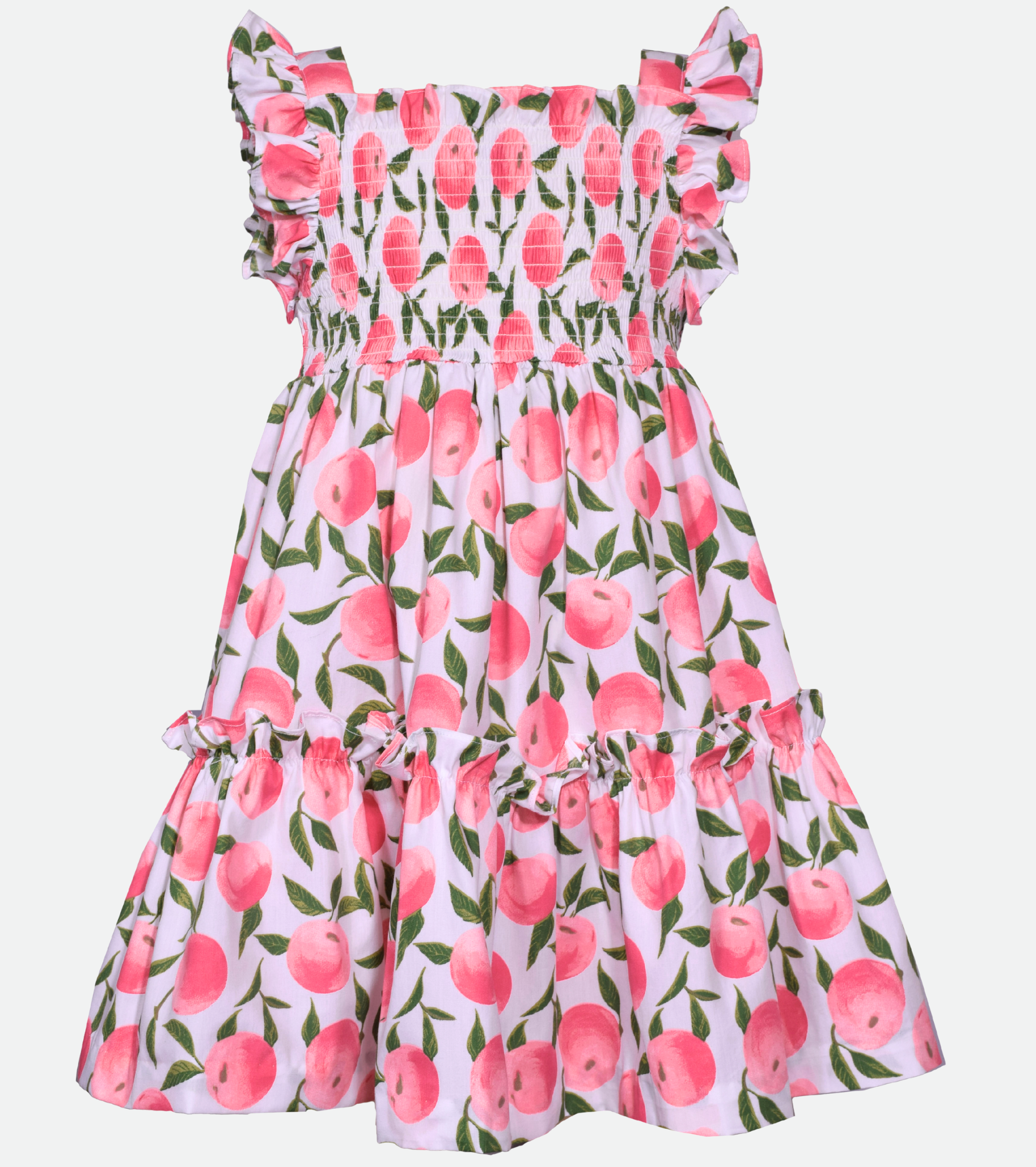 Peach Sundress for Girls smocked sundress with peach print