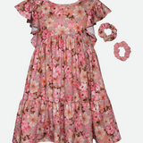 Maeve Floral Knit Dress with Scrunchies - Image 