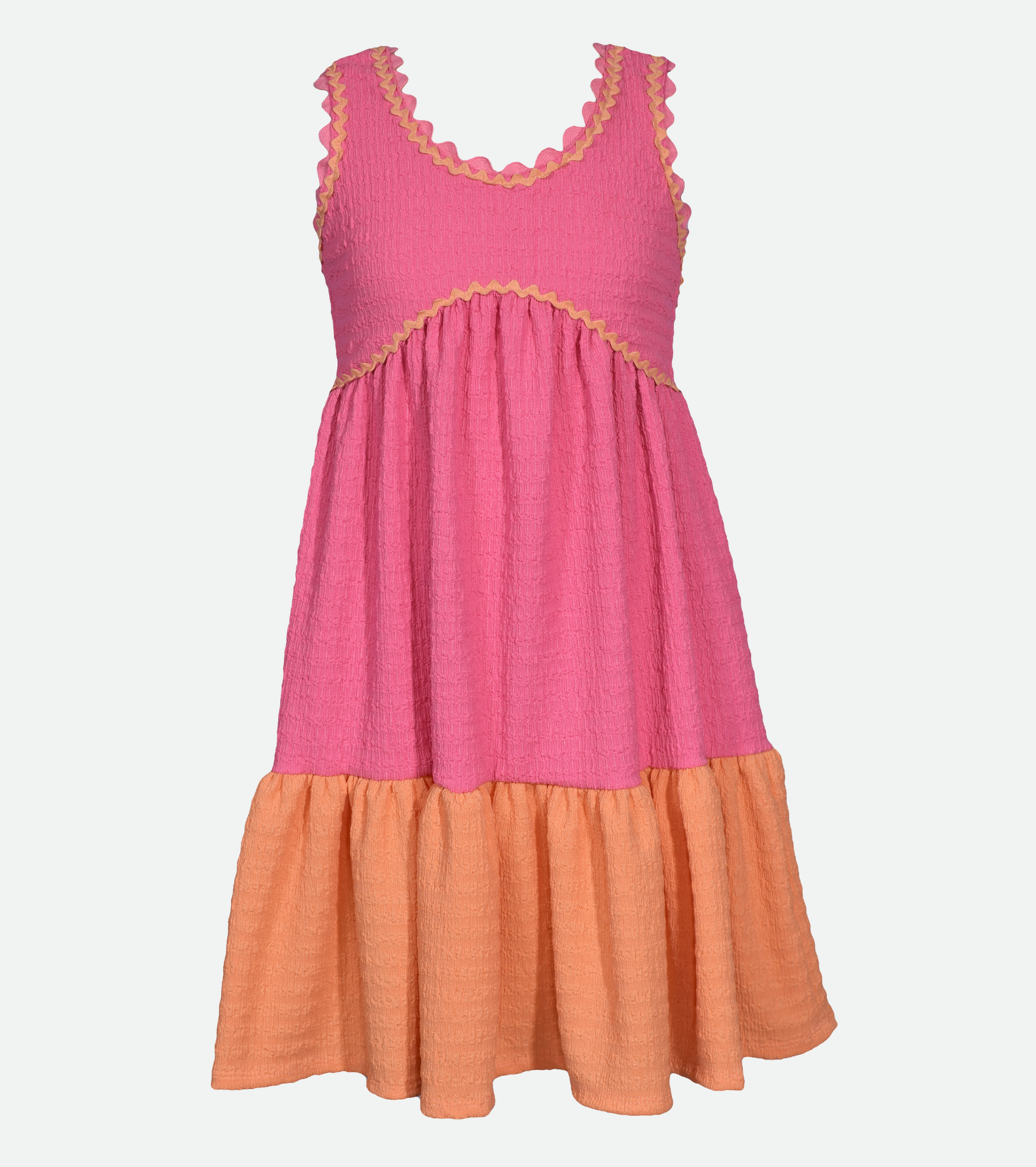 Pink Colorblock Sundress for Girls