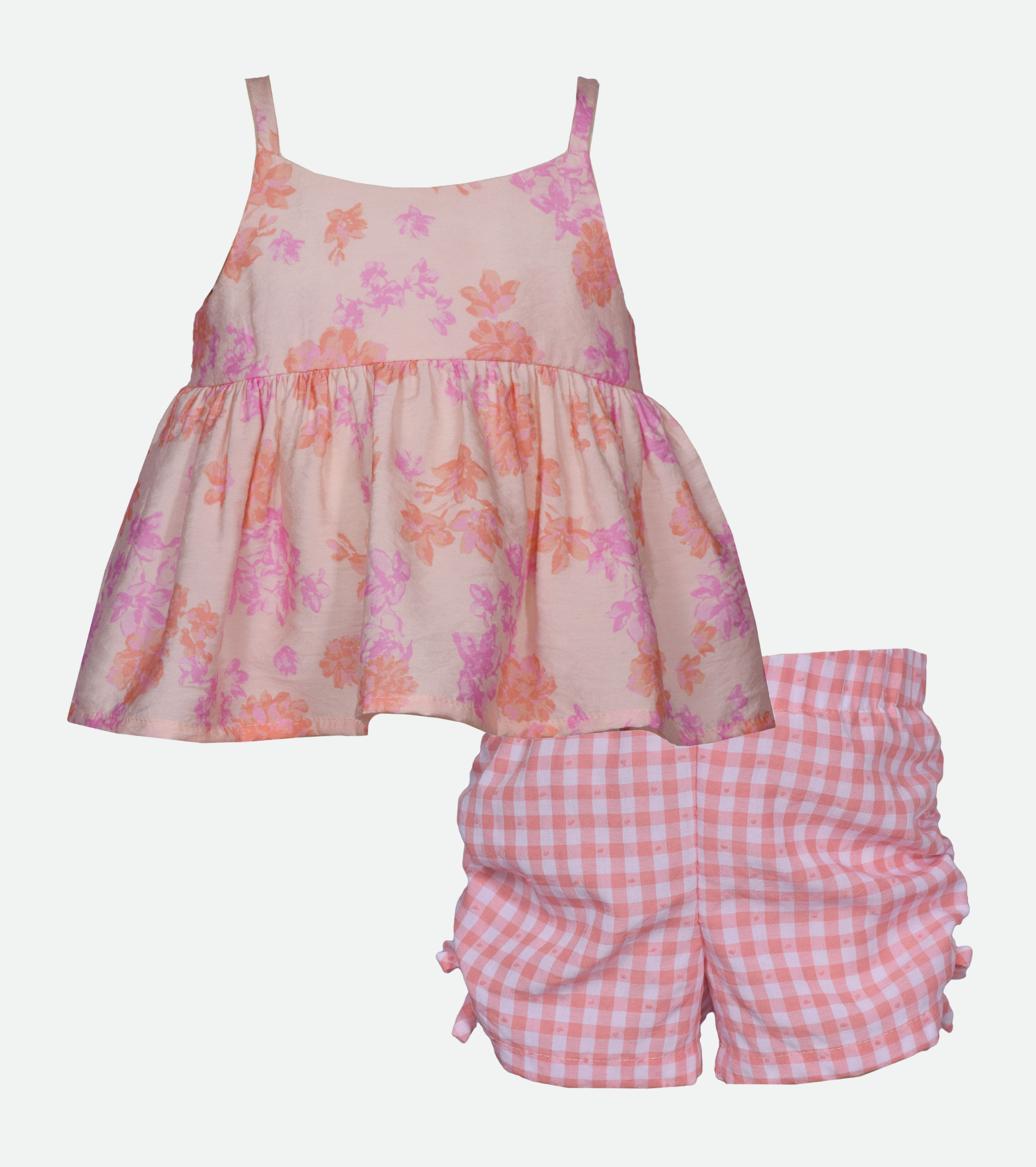 Pink Floral Short Set for Girls