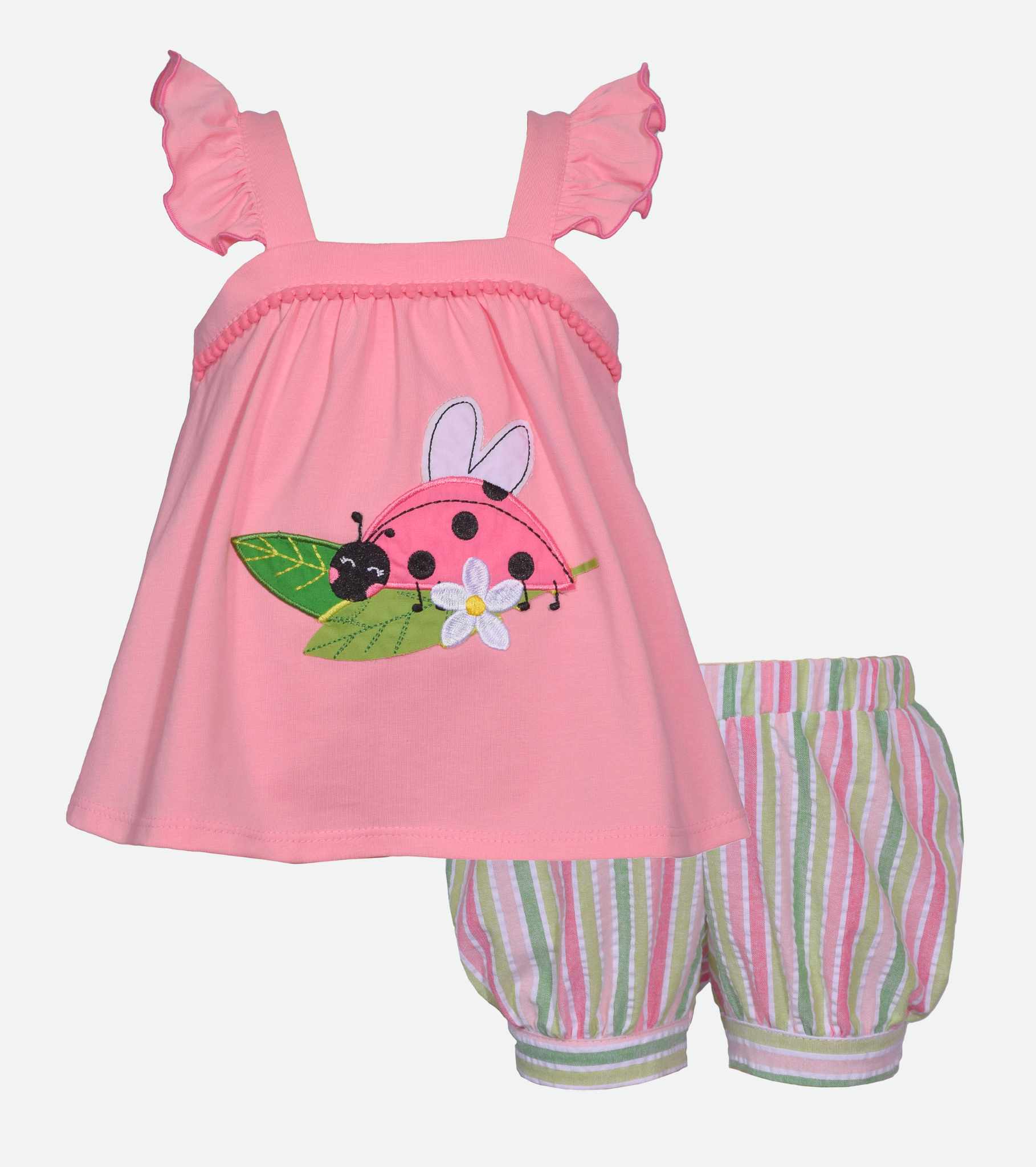 Pink Ladybug Short Set for Baby Girl