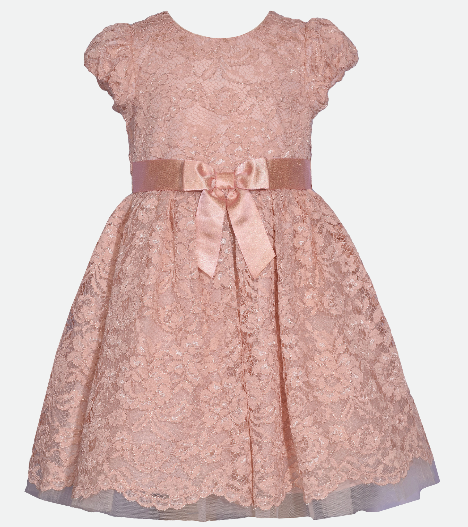 Pink lace party dress for girls