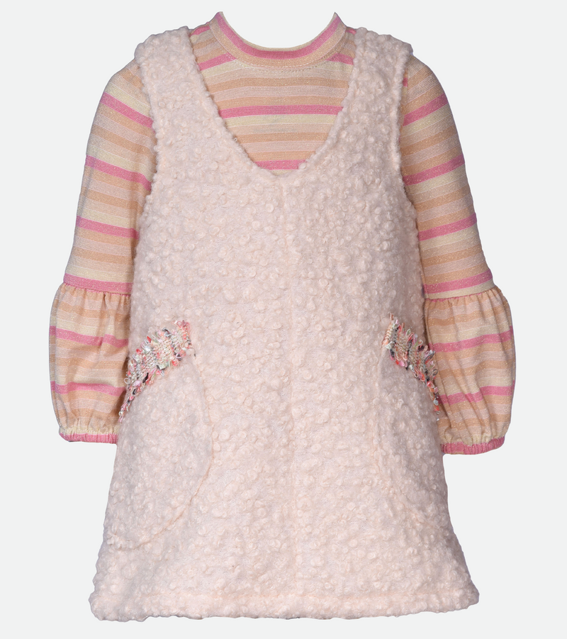 Bonnie Jean Rory Sparkle Knit Jumper Dress 2T OldLace