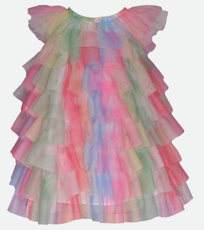Rainbow ruffle party dress for baby girl 