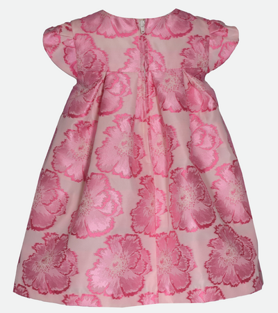 Baby Girl Party Dress pink floral with big pink bow