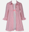 Girls Easter Outfits with white dress and Pink Coat  Set