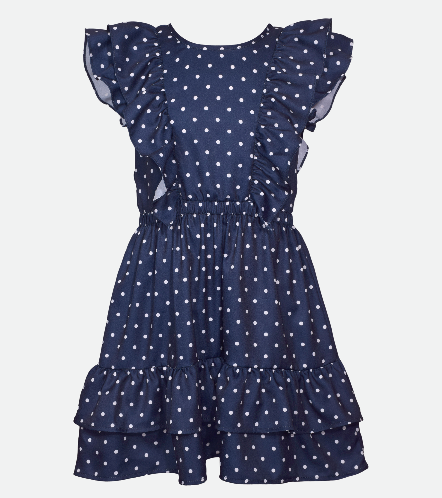 Plus Size Dresses for Girls Navy Polka Dot Sundress