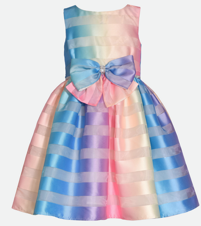 Matching sister outfit rainbow party dress for girls