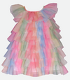 Rainbow ruffle party dress for baby girl 
