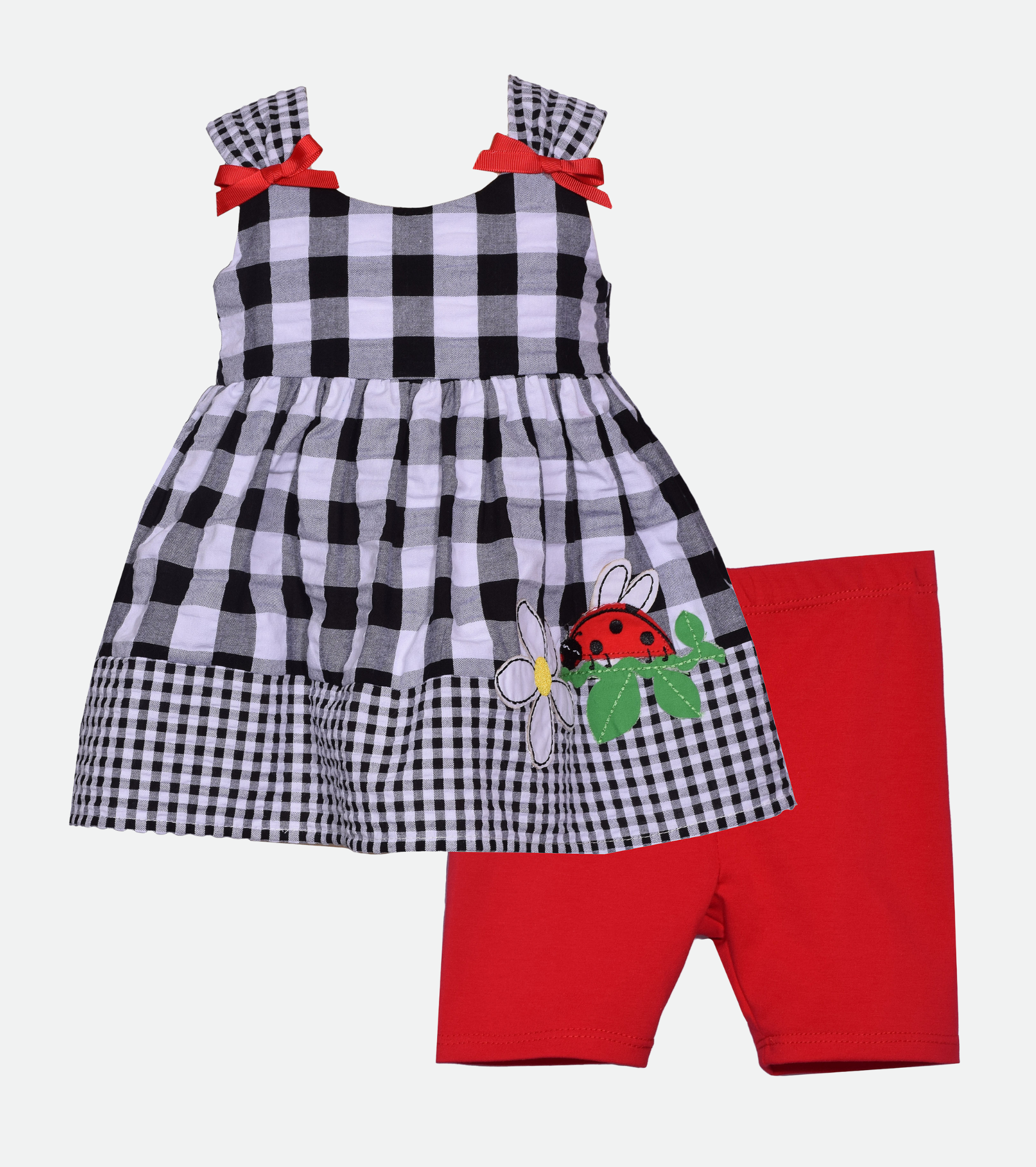 Red Ladybug Short Set for Baby Girl