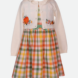 Penny Plaid Harvest Dress with Cardigan - Image 