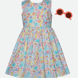 Ariel Marine Print Sundress with Sunglasses - Image 
