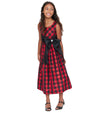 Christmas dress for girls with nutcracker print and matching green velvet cardigan 