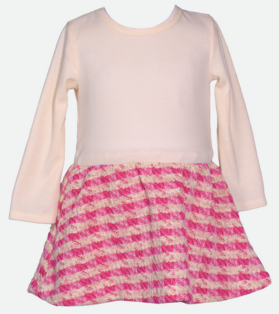 Matching Sister Dress Baby girls pink tweed dress with jacket set sweater dress